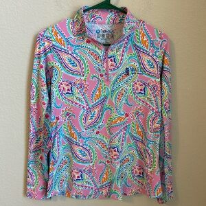 IBKUL Women's Sz S DEMI CANDY Mock Golf Shirt with WAILEA Maui Hawaii logo